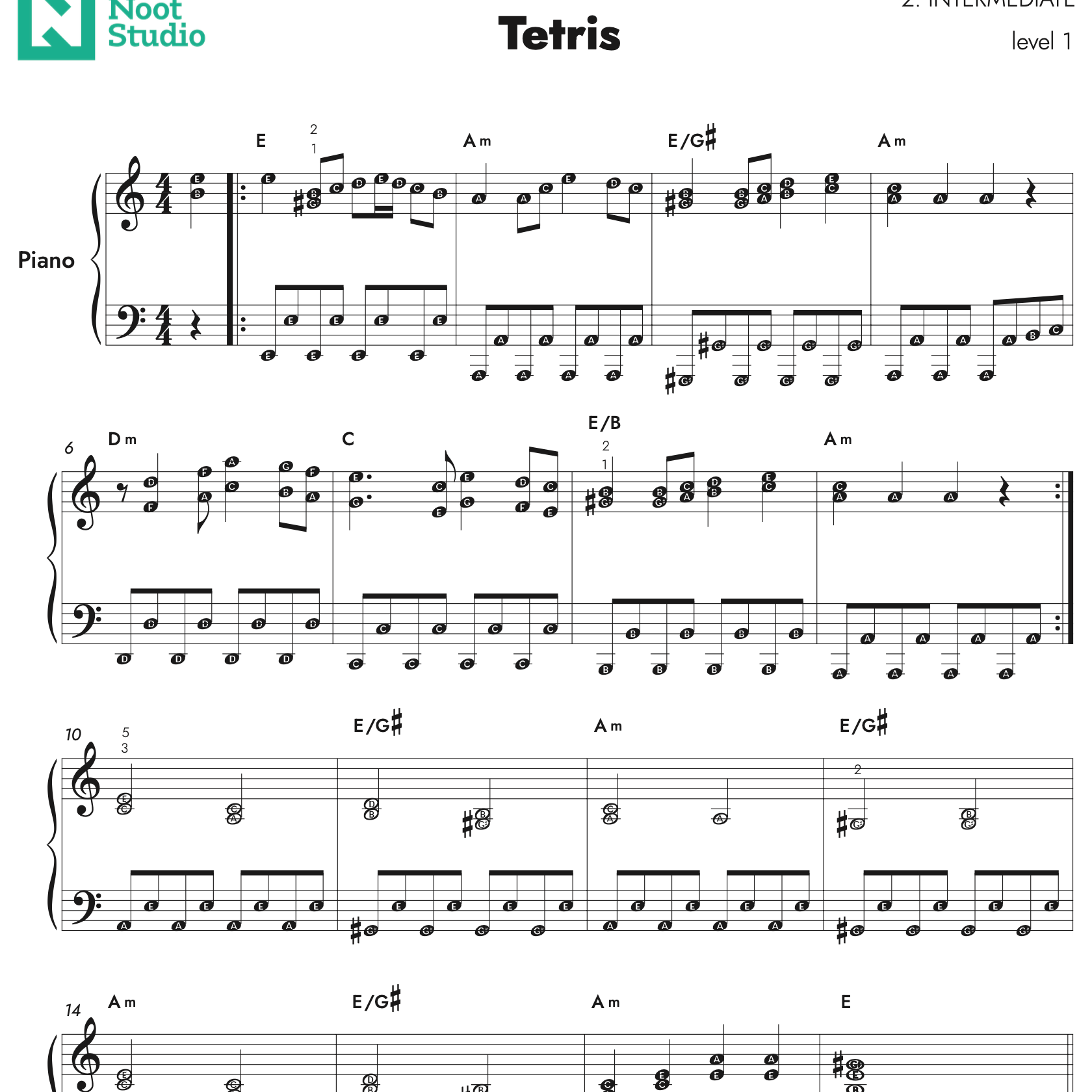 Hirokazu Tanaka - Tetris theme - Nootstudio